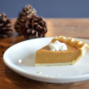 vegan pumpkin pie slice - recipe pop shop america