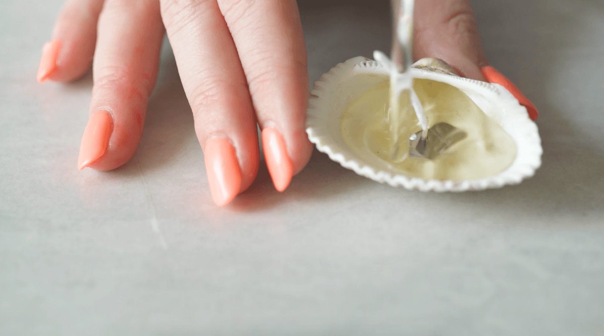 carefully pour the wax into the seashell - candle making instructions pop shop america