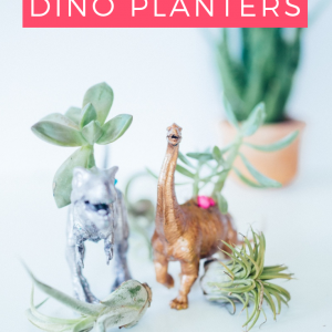 diy gilded dinosaur planters pop shop america