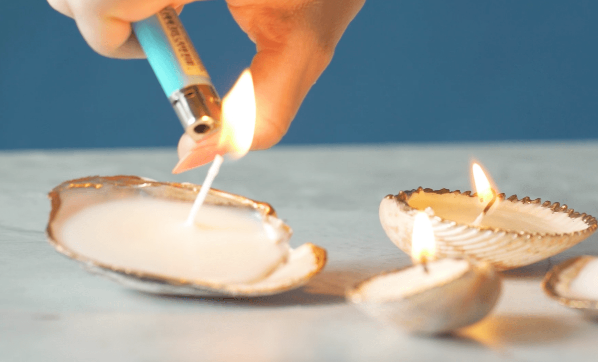 lighting the seashell candles diy tutorial pop shop america