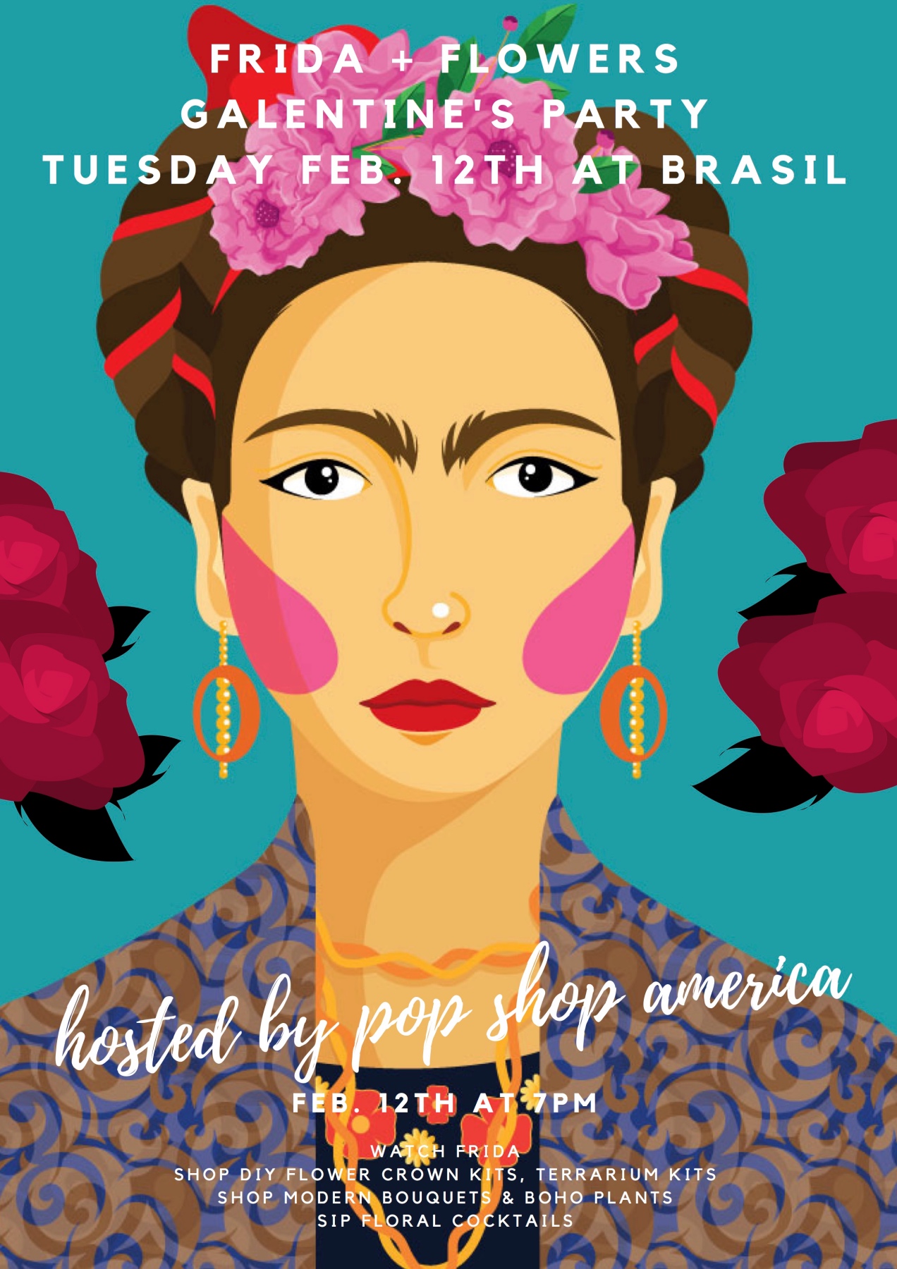 Frida + Flowers Galentine's Party by Pop Shop America Terrariums Houston