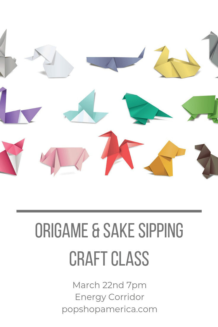 origami and sake sipping craft class houston
