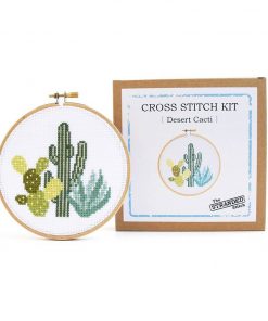 cactus desert cross stitch kit with box pop shop america craft supplies