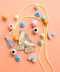 make your own wooden rollerskate necklace kit jewelry supplies pop shop america
