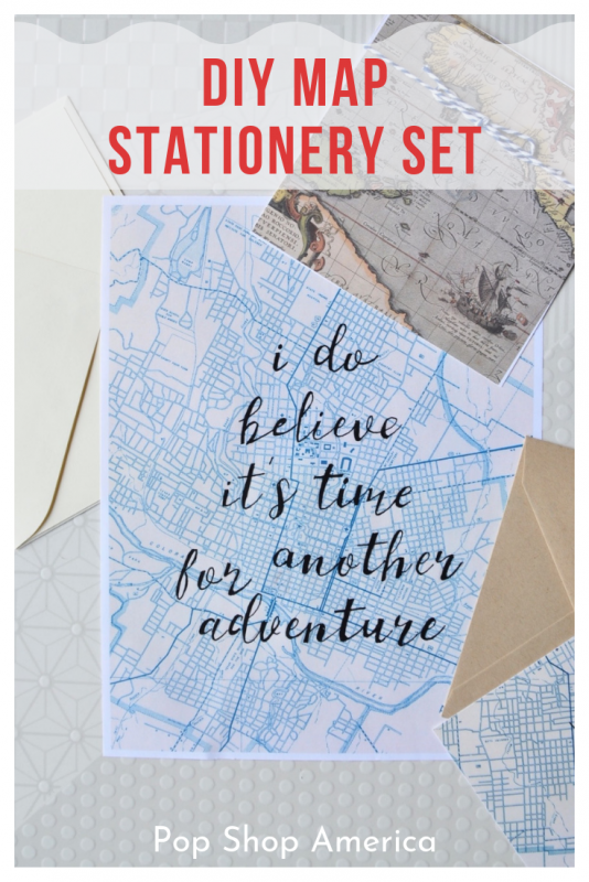 diy map stationery set craft in style pop shop america