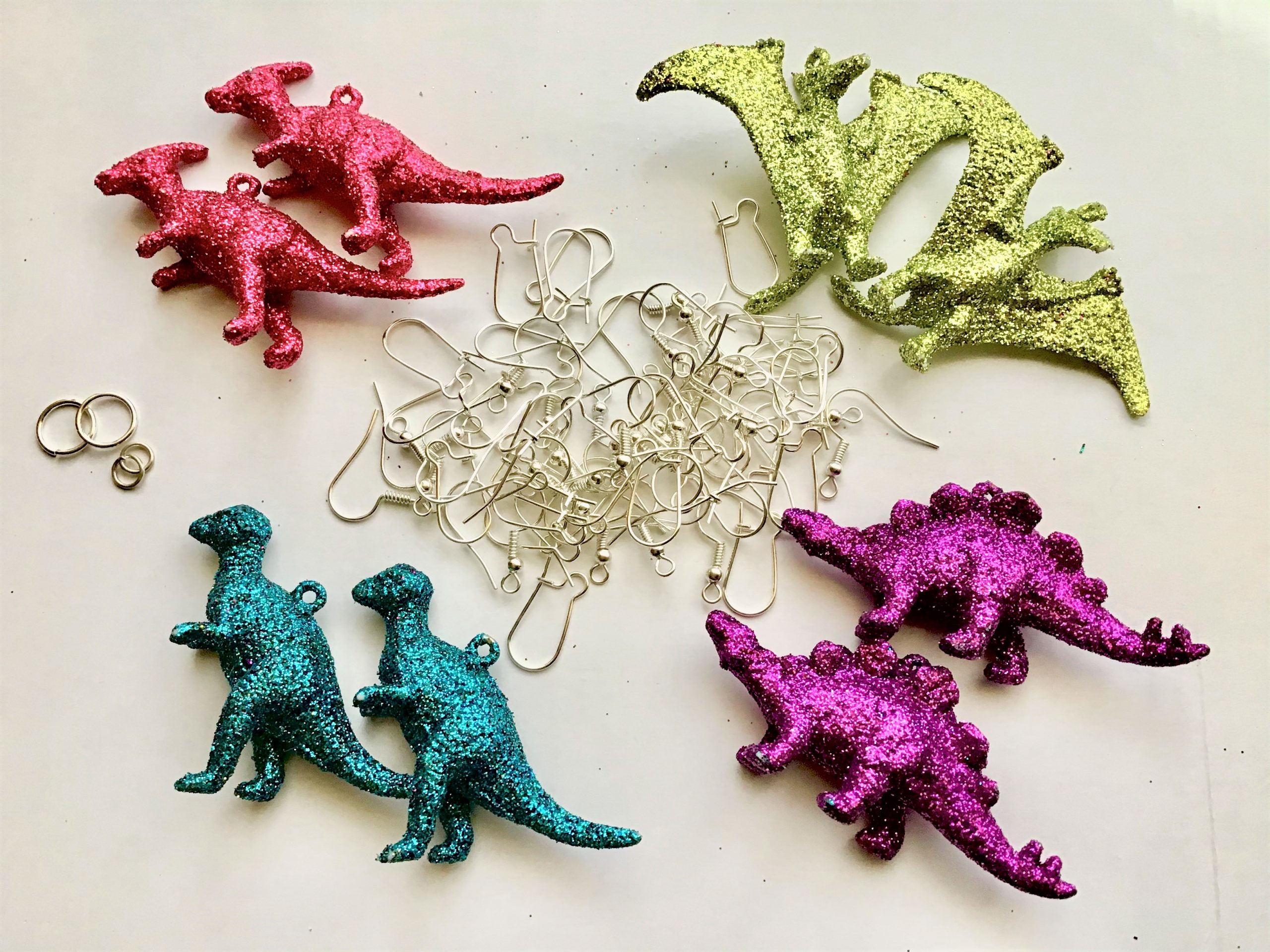 Glitter Dinosaur Earrings DIY - Materials