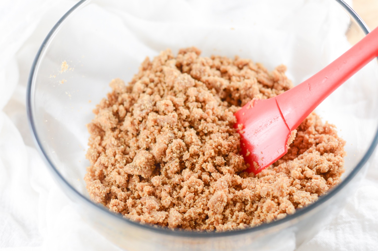 add butter and sugar to the graham cracker crumbs