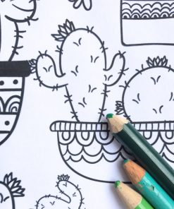 Cactus &amp; Succulent Adult Coloring Sheet Set | Pop Shop America