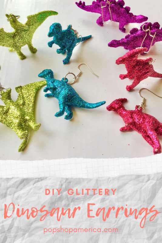 diy glittery dinosaur earrings tutorial pop shop america
