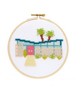 palm springs midcentury home cross stitch kit pop shop america