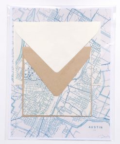 blue map paper envelopes