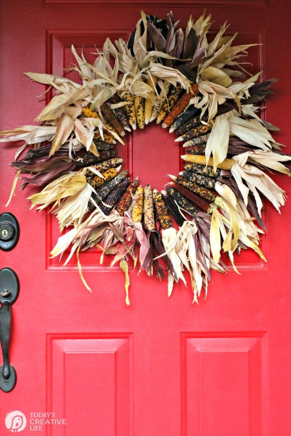 fall indian corn wreath