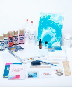 acrylic paint pouring kit with floetrol