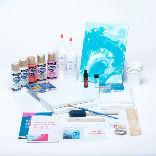 acrylic paint pouring kit with floetrol