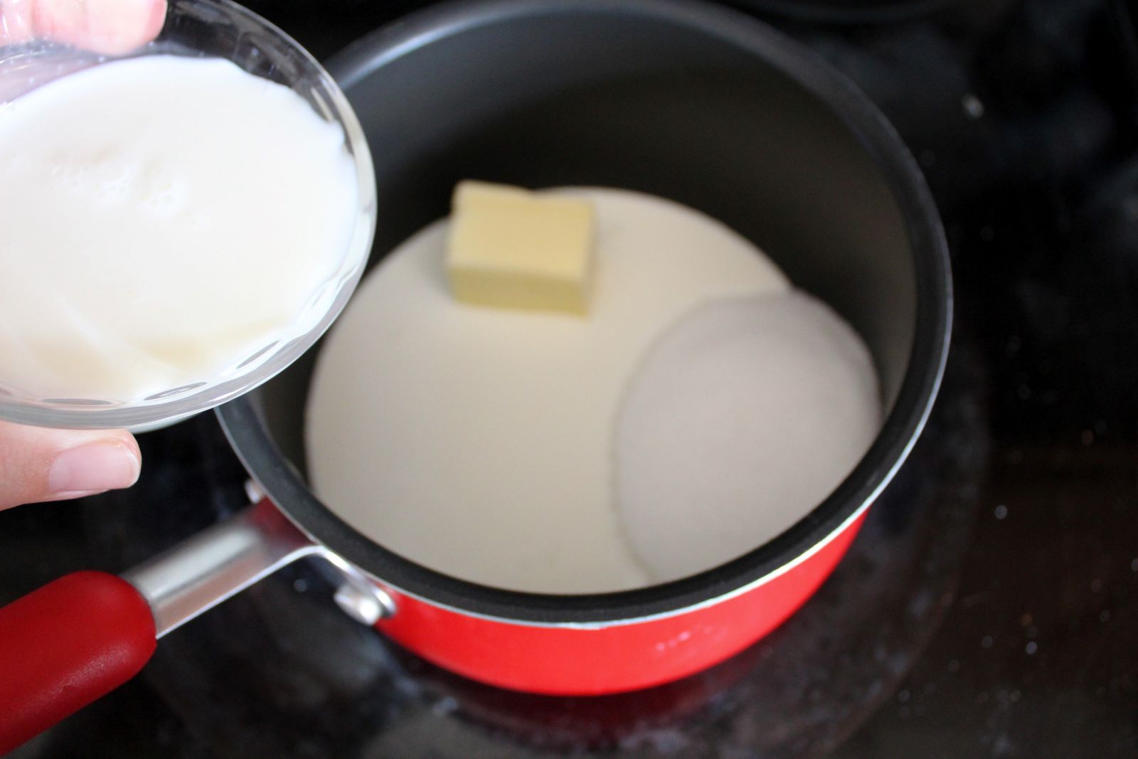 add milk to cream mixture 1