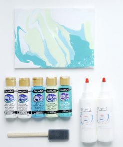 Turquoise Surf Blue Mint acrylic paint pouring colors