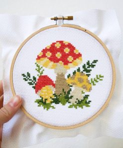 finished mushroom cross stitch making kit