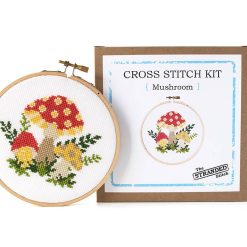 mushroom cross stitch embroidery kit pop shop america