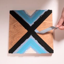 removing the tape diy chevron painting tutorial square
