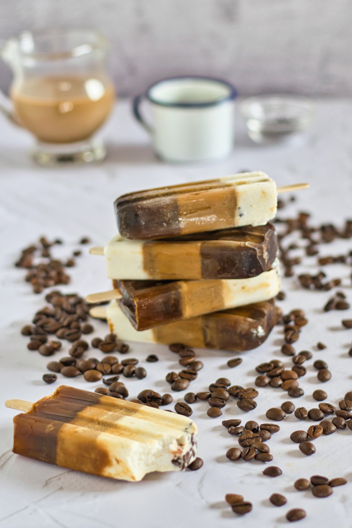 chocolate chip and cream iced coffee popsicles recipe
