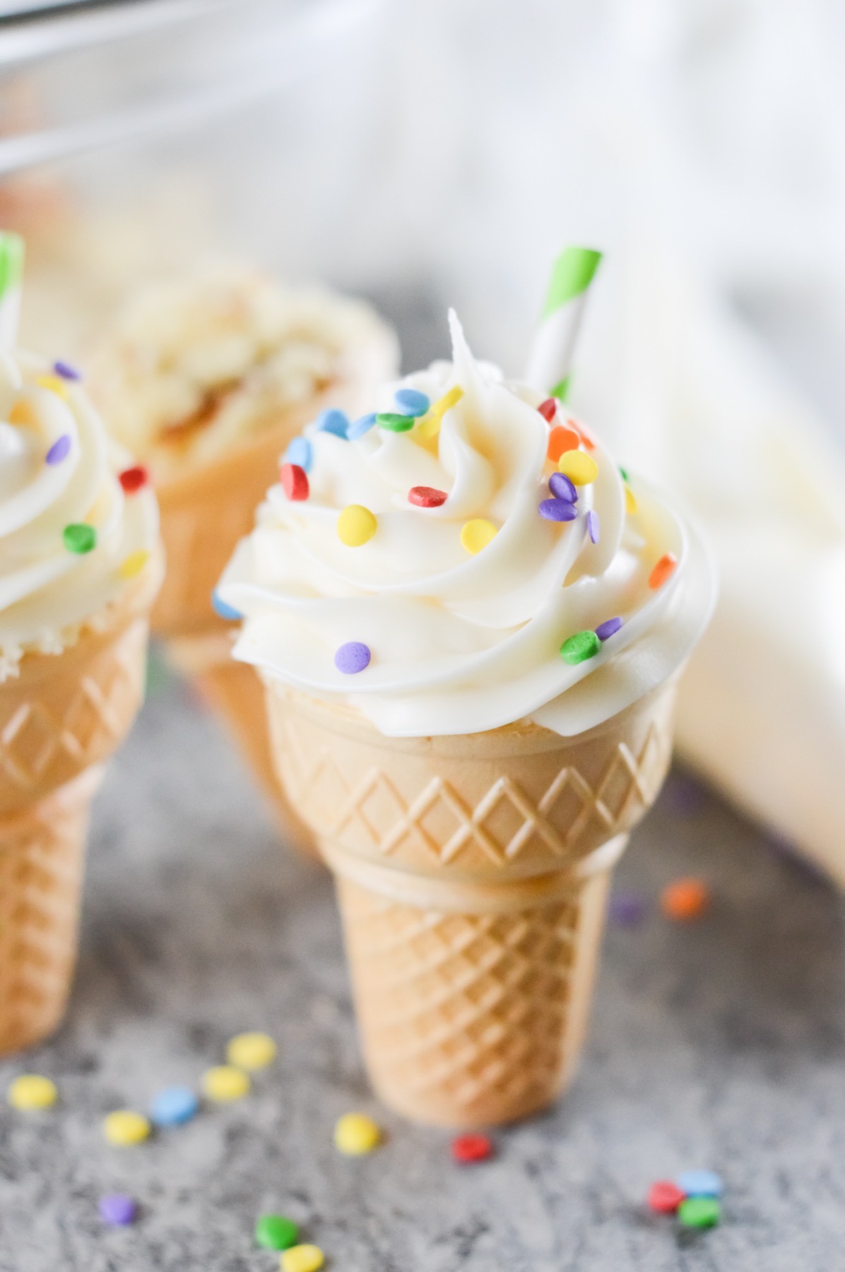 recipe for cupcakes in an ice cream cone