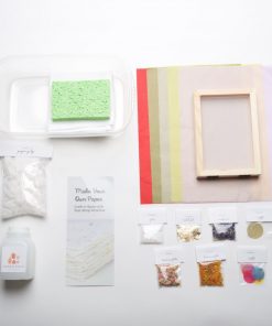 see all the supplies for the paper making craft kit