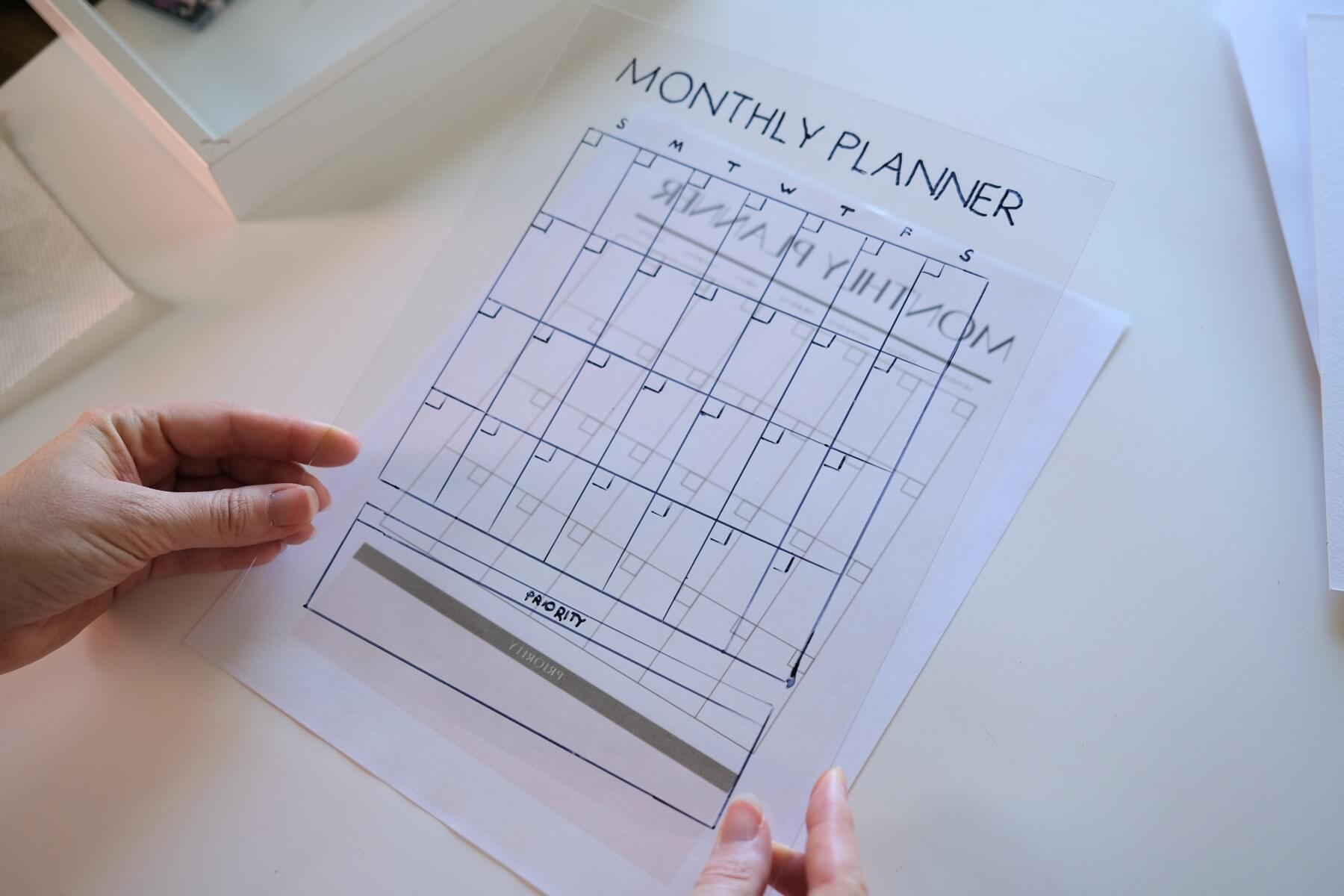 monthly planner calendar glass finished