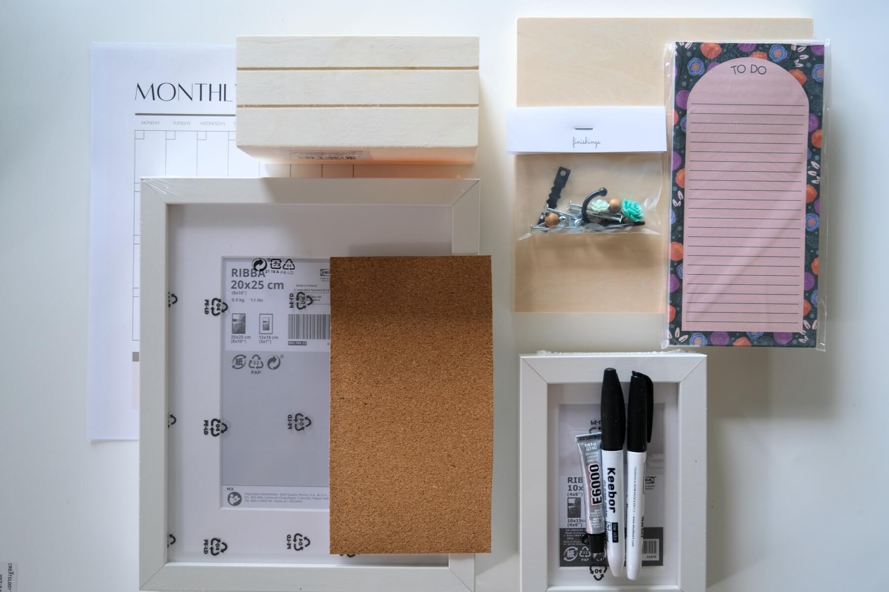 supplies you need to make a gallery wall command center