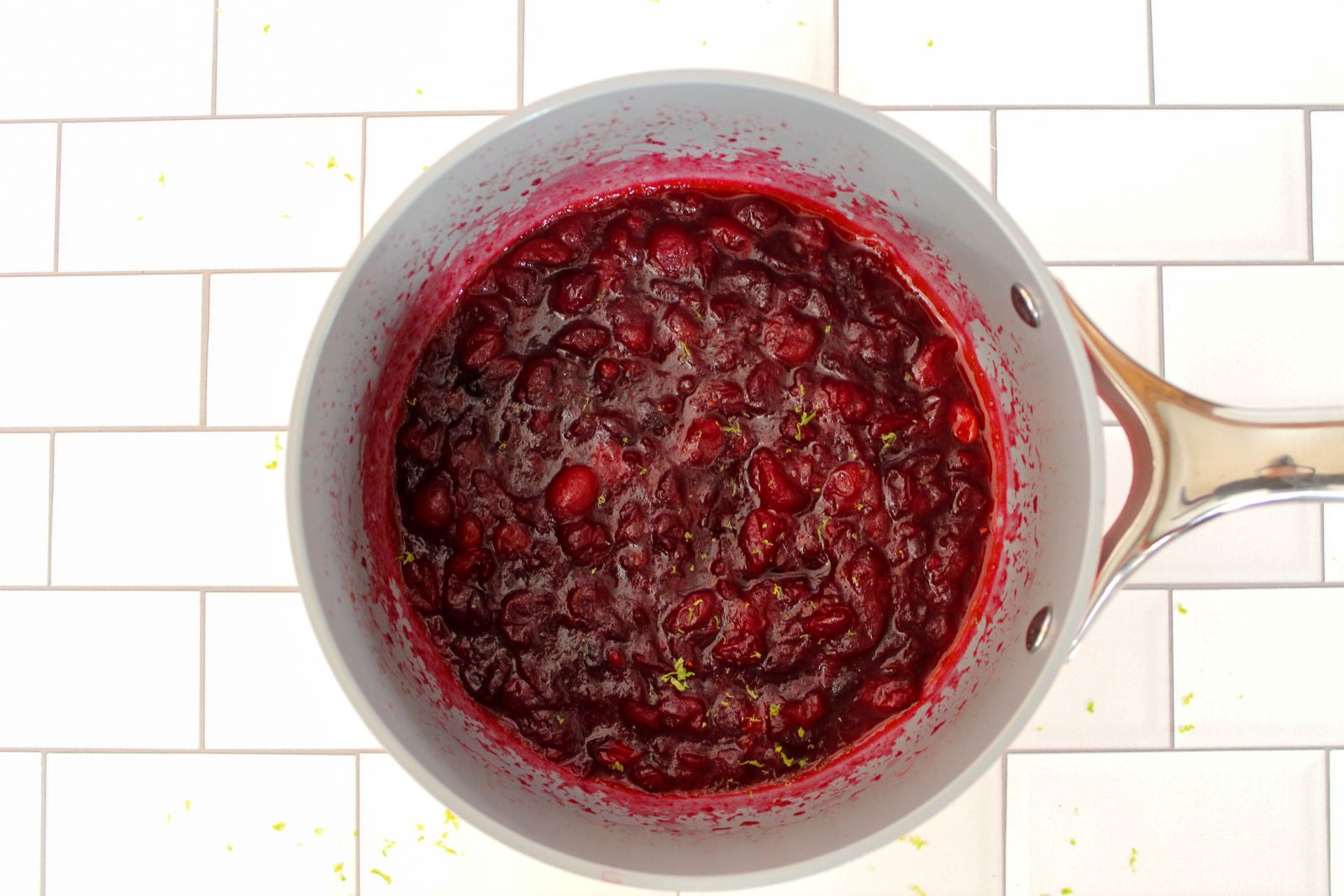 chipotle lime cranberry sauce in pan 1