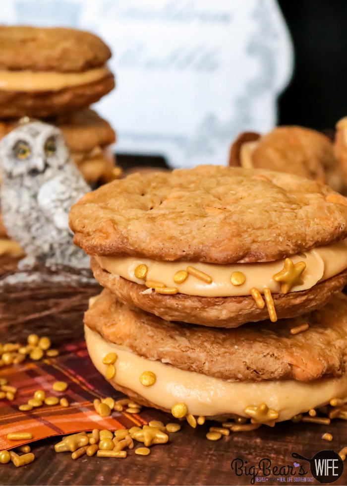Butterbeer INspired Sandwich Cookies Recipe