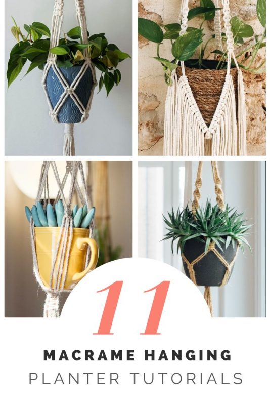 11 macrame hanging planter tutorials pop shop america