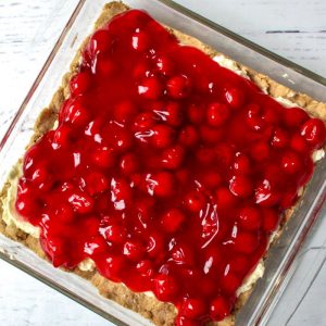 square pan cherry cheesecake shortbread bars