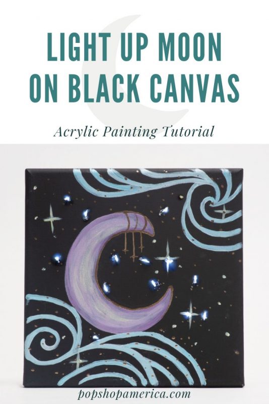 featured moon on black canvas painting tutorial