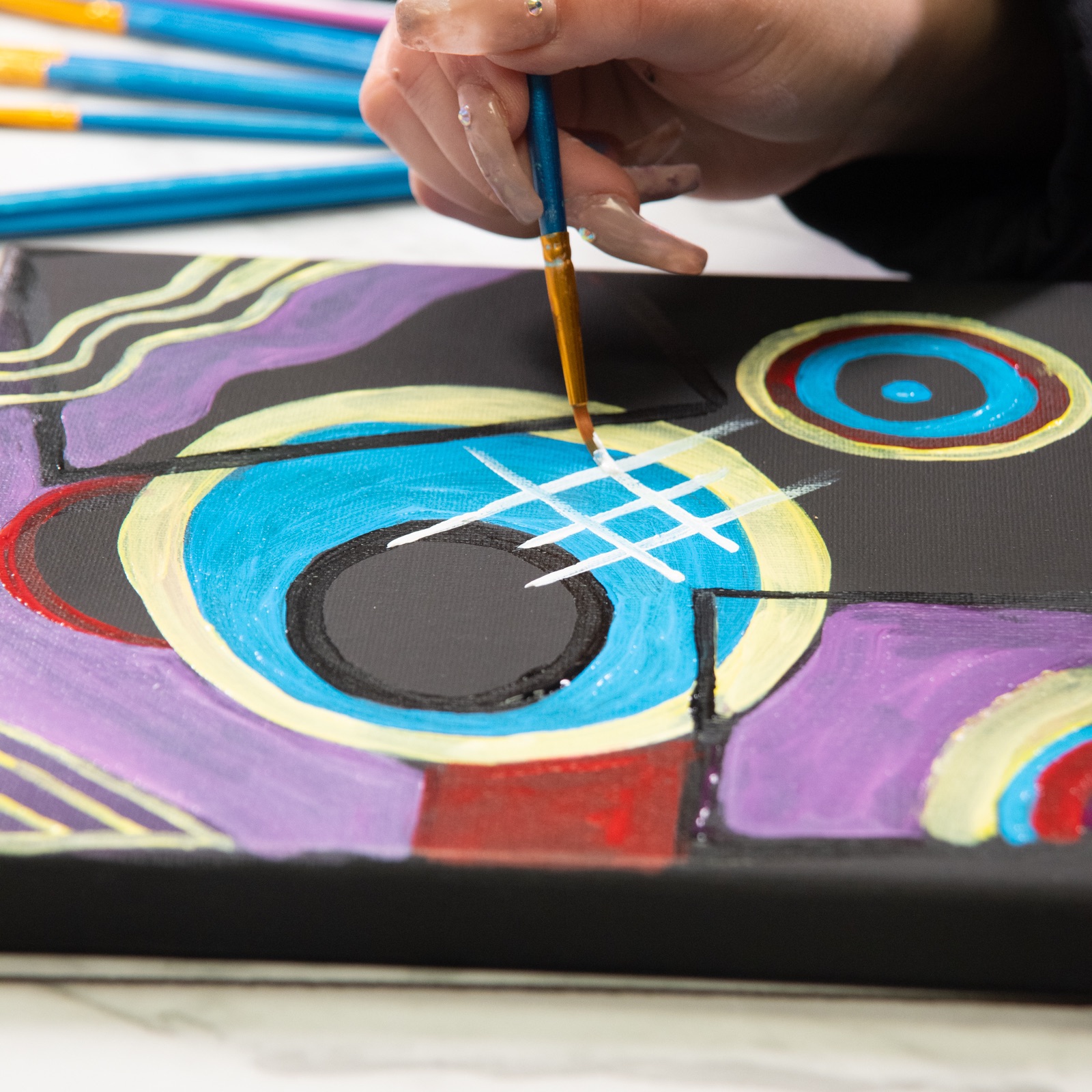 kandinsky inspired abstract art painting tutorial