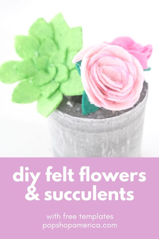 diy felt flowers and succulents feature